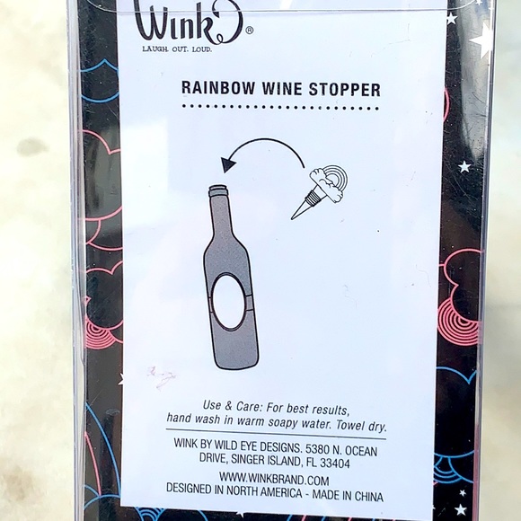 WILD EYE DESIGNS WINE STOPPER RAINBOW WINK - Picture 6 of 6